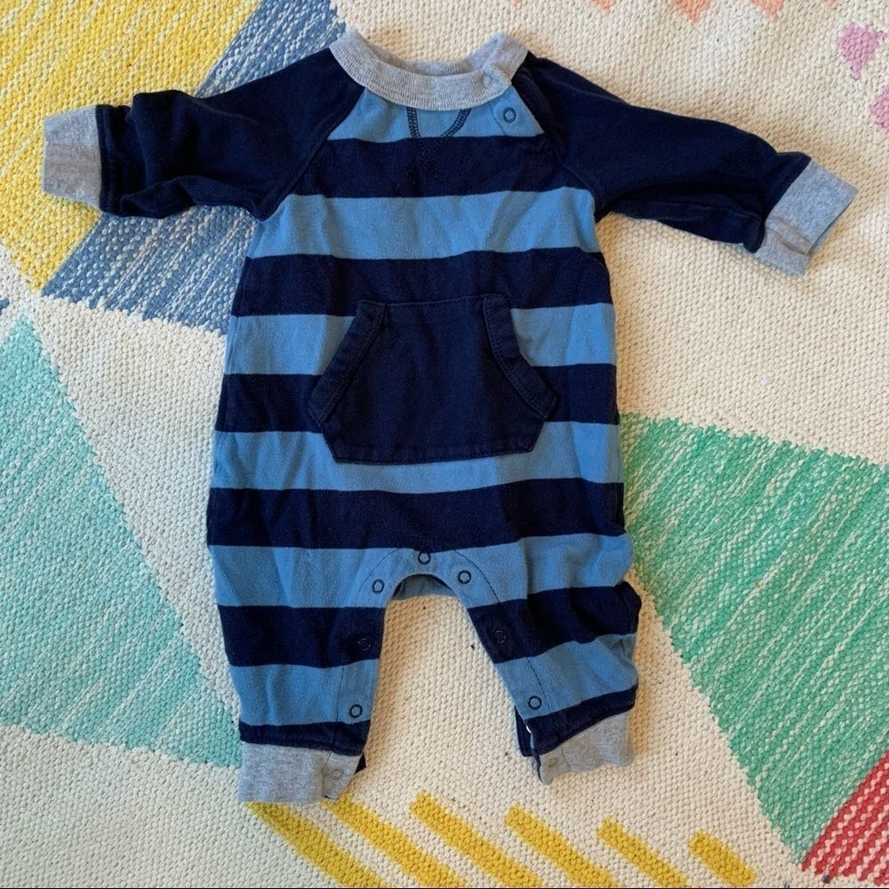 Baby Boy Blue Rugby Romper